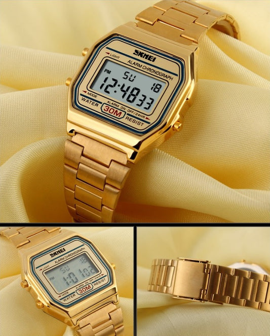 Skmei Digital Watch Golden